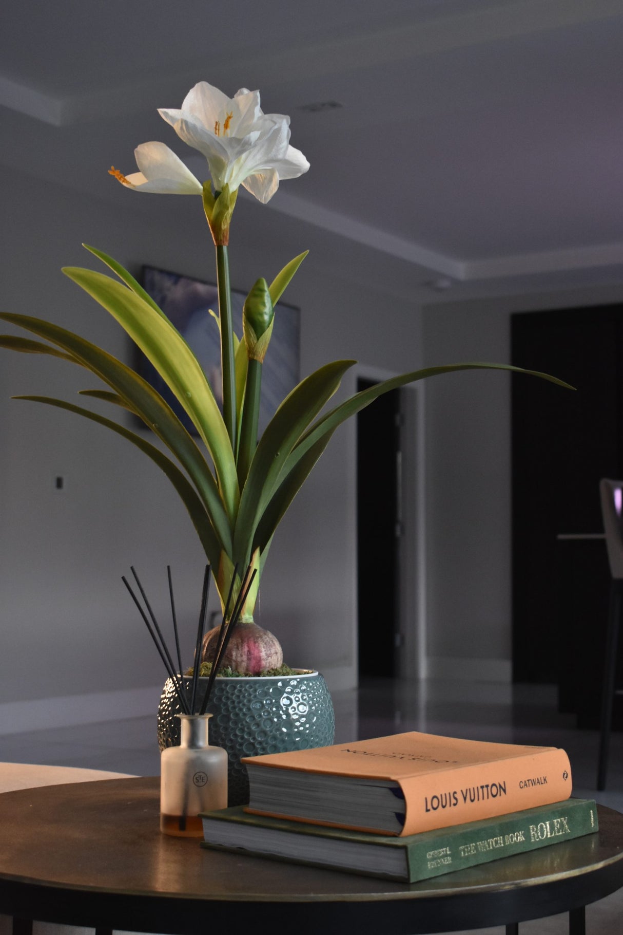 White Amaryllis Plant 80 CM